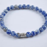6MM Stone Bead GEM Tibetan Silver Bracelet Stretch Jewelry Gift