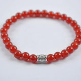 6MM Stone Bead GEM Tibetan Silver Bracelet Stretch Jewelry Gift
