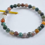 6MM Stone Bead GEM Tibetan Silver Bracelet Stretch Jewelry Gift
