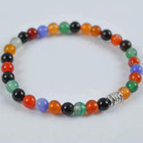 6MM Stone Bead GEM Tibetan Silver Bracelet Stretch Jewelry Gift