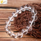 CSJA 12mm Clear Quartz Rock Crystal Beads Bracelet Energy Healing