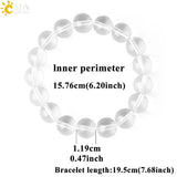 CSJA 12mm Clear Quartz Rock Crystal Beads Bracelet Energy Healing