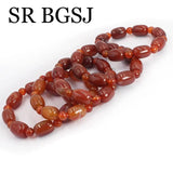 Natural Red Agat Women Adjustable Stretchy Prayer Beads Bracelet