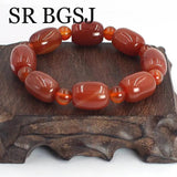 Natural Red Agat Women Adjustable Stretchy Prayer Beads Bracelet
