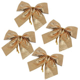 72Pcs Bow Butterfly Christmas Tree Decoration Ornament Gold