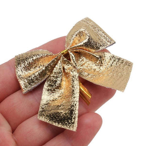 72Pcs Bow Butterfly Christmas Tree Decoration Ornament Gold