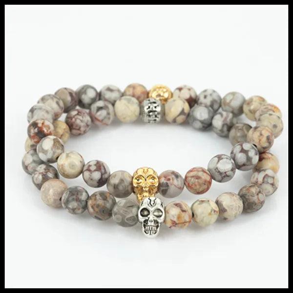 Men Charm Stretch Bracelet Maifanite Stone Beads Women Bracelet