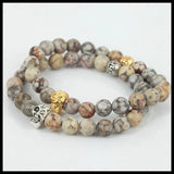 Men Charm Stretch Bracelet Maifanite Stone Beads Women Bracelet