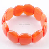 Opal Gem Stone 20x16x6mm Beads Stretch Bracelet 7 Inches Charm