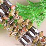 Magnetic Hematite Unakite Chip Beads Bracelet GEM