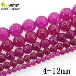Natural Stone 4-12mm Red Rubys Round Beads DIY Accessory Bracelet Necklace