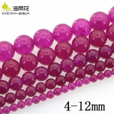 Natural Stone 4-12mm Red Rubys Round Beads DIY Accessory Bracelet Necklace