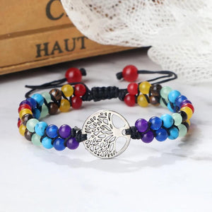 7 Chakra Bracelet Life Tree OM Symbol Yoga Jewelry