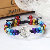 7 Chakra Bracelet Life Tree OM Symbol Yoga Jewelry