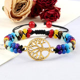 7 Chakra Bracelet Life Tree OM Symbol Yoga Jewelry