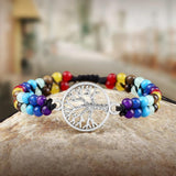 7 Chakra Bracelet Life Tree OM Symbol Yoga Jewelry