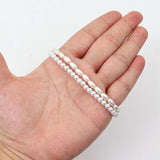 Stainless Steel Initial Letter Bracelet with Pearl Bead for Women