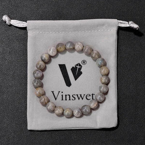 Labradorite Agate Opal Bracelet 8mm Quartz Beads with Gift Bag