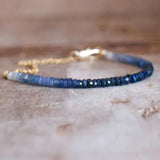 Dainty Labradorite Bracelet, Grey Gemstone, Flashy Labradorite