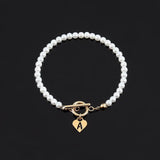 A-Z Heart Initial Letter Bracelet Toggle Clasps Bead Bracelet