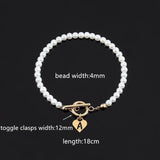 A-Z Heart Initial Letter Bracelet Toggle Clasps Bead Bracelet