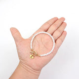 A-Z Heart Initial Letter Bracelet Toggle Clasps Bead Bracelet