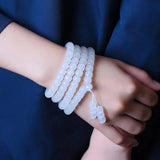 Ethnic Style Natural Stone Loop Bracelet Red Agate Smoke Purple Jade Hetian Jade