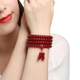 Ethnic Style Natural Stone Loop Bracelet Red Agate Smoke Purple Jade Hetian Jade