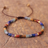Boho 7 Chakra Rainbow 4mm Natural Stone Beads Dainty Bracelet