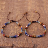 Boho 7 Chakra Rainbow 4mm Natural Stone Beads Dainty Bracelet