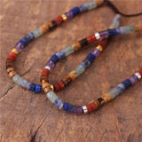 Boho 7 Chakra Rainbow 4mm Natural Stone Beads Dainty Bracelet