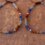 Boho 7 Chakra Rainbow 4mm Natural Stone Beads Dainty Bracelet
