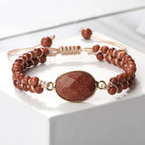 Sandstone Tibetan Buddha Bracelet - Natural Stone Charm Bangle