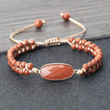 Sandstone Tibetan Buddha Bracelet - Natural Stone Charm Bangle