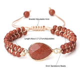 Sandstone Tibetan Buddha Bracelet - Natural Stone Charm Bangle