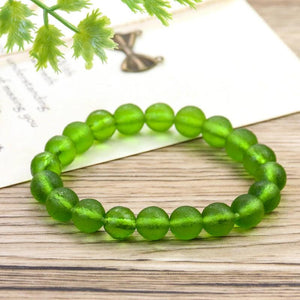 Moldavite & Quartz Stone Bracelet