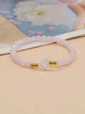 Red&Pink Crystal Bead Heart Bracelet for Women
