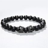 Micro Pave CZ King Crown Bracelet Men's Stone Bead Jewelry