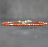 Carnelian Bracelet for Women - Crystal Beaded Gemstone Jewelry