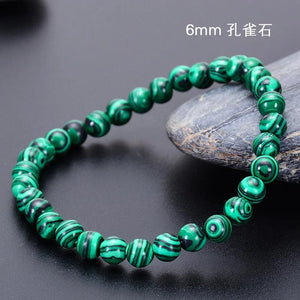 6-12mm Malachite Bracelet Natural Stone Bead Charm Yoga Bracelet