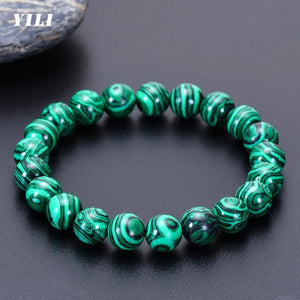 6-12mm Malachite Bracelet Natural Stone Bead Charm Yoga Bracelet