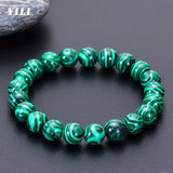 6-12mm Malachite Bracelet Natural Stone Bead Charm Yoga Bracelet