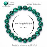 6-12mm Malachite Bracelet Natural Stone Bead Charm Yoga Bracelet
