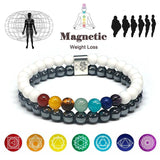 6mm Magnetic Energy Stone Weight Loss Bracelet - 7 Chakra Bracelet