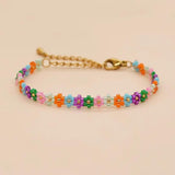 Rice Bead Heart Flower Bracelet Hand Knitted Bohemian Beaded