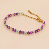 Rice Bead Heart Flower Bracelet Hand Knitted Bohemian Beaded