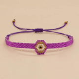 Rice Bead Heart Flower Bracelet Hand Knitted Bohemian Beaded