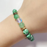 Mountain Grain Malachite Bead Bracelet Moonstone for Women