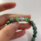Mountain Grain Malachite Bead Bracelet Moonstone for Women