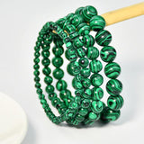 Green Malachite Beads Bracelet Natural Energy Stone Jewelry
